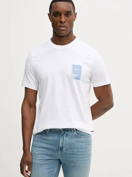 Zdjęcie produktu BOSS Orange t-shirt bawełniany Te_Plain biały