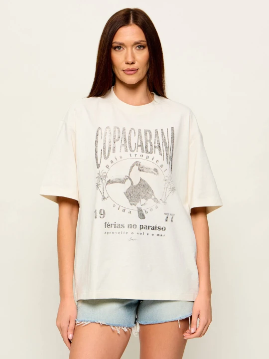 Zdjęcie produktu BOSS ORANGE T-shirt C_Eboys_2 | Loose fit beżowy