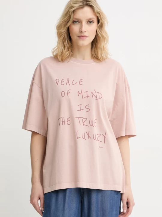 Zdjęcie produktu BOSS Orange T-shirt damski bawełniany C_Eboys_3 różowy