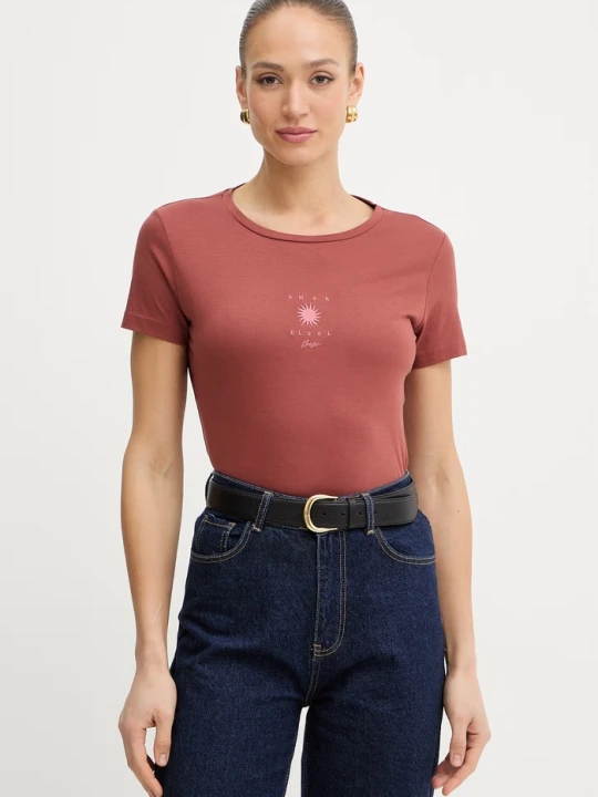 Zdjęcie produktu BOSS Orange T-shirt damski bawełniany C Elove 4 brązowy