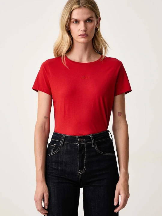 Zdjęcie produktu BOSS Orange T-shirt damski bawełniany C Elove embro czerwony