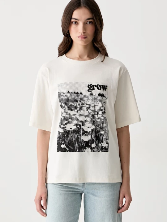 Zdjęcie produktu BOSS Orange T-shirt damski bawełniany C_Eregular_4 beżowy