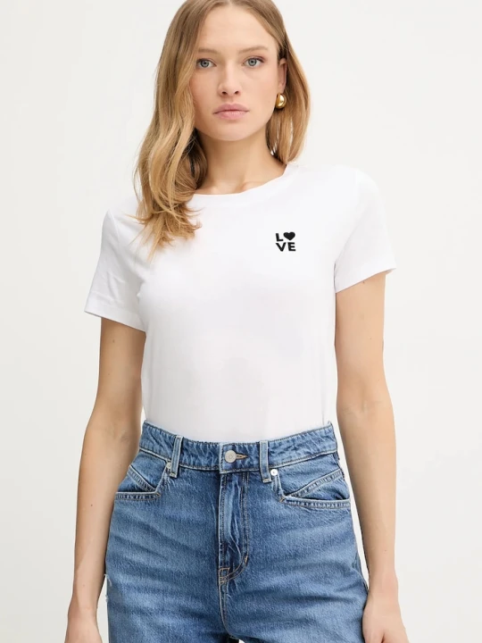 Zdjęcie produktu BOSS Orange T-shirt damski bawełniany C_Esogo_3 biały