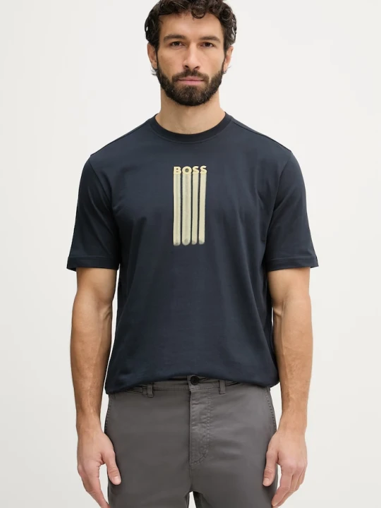 Zdjęcie produktu BOSS Orange t-shirt męski bawełniany granatowy