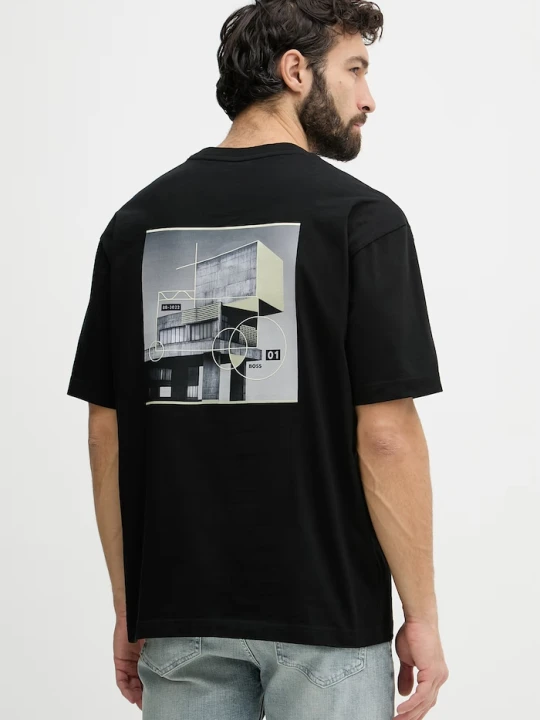 Zdjęcie produktu BOSS Orange t-shirt męski bawełniany czarny