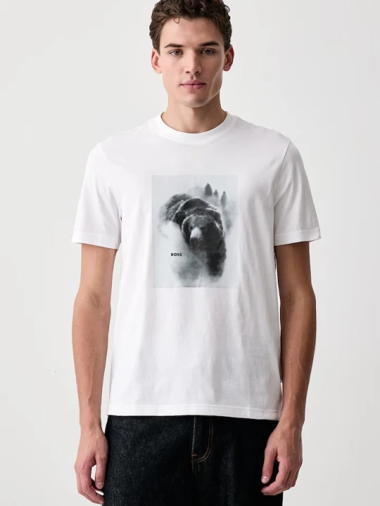 Zdjęcie produktu BOSS Orange T-shirt męski bawełniany Te_Being beżowy
