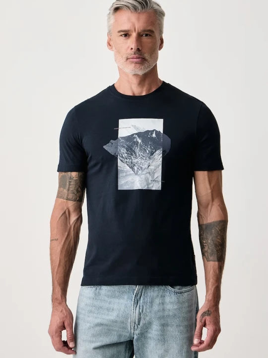 Zdjęcie produktu BOSS Orange T-shirt męski bawełniany Te_Momentum granatowy