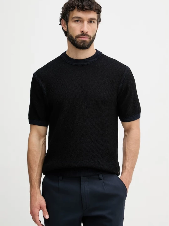 Zdjęcie produktu BOSS Orange T-shirt męski z bawełną granatowy
