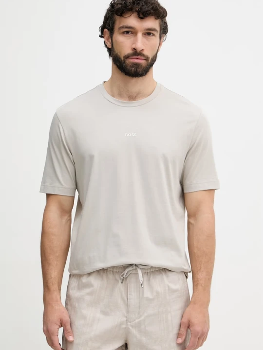 Zdjęcie produktu BOSS Orange T-shirt męski z bawełną TChup beżowy