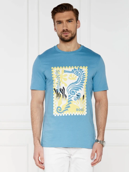 Zdjęcie produktu BOSS ORANGE T-shirt | Regular Fit błękitny