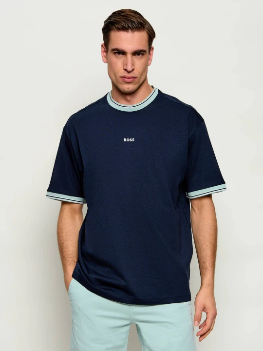 Zdjęcie produktu BOSS ORANGE T-shirt Te_Blocks | Relaxed fit granatowy