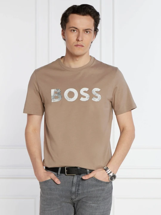 Zdjęcie produktu BOSS ORANGE T-shirt Te_Bossocean | Regular Fit beżowy
