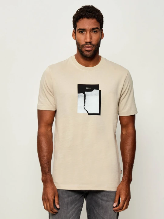 Zdjęcie produktu BOSS ORANGE T-shirt Te_brokenic | Regular Fit beżowy