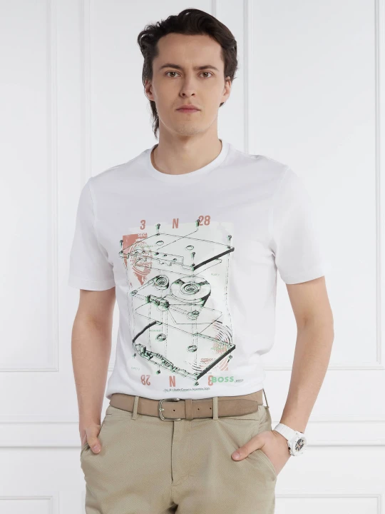 Zdjęcie produktu BOSS ORANGE T-shirt Te_Cassette | Regular Fit biały