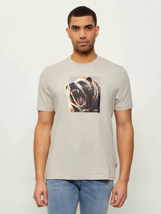 Zdjęcie produktu BOSS ORANGE T-shirt Te_Dobermann | Regular Fit beżowy