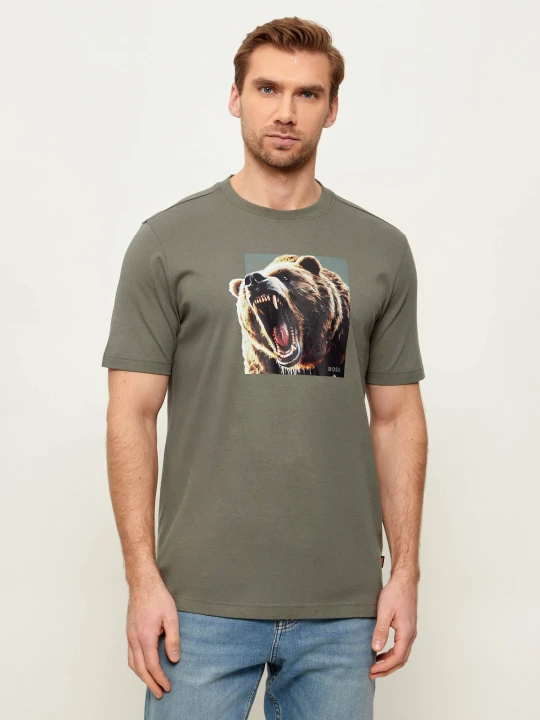 Zdjęcie produktu BOSS ORANGE T-shirt Te_Dobermann | Regular Fit zielony