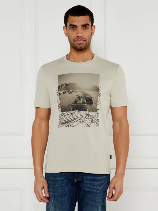 Zdjęcie produktu BOSS ORANGE T-shirt Te_Dunetrace | Regular Fit beżowy
