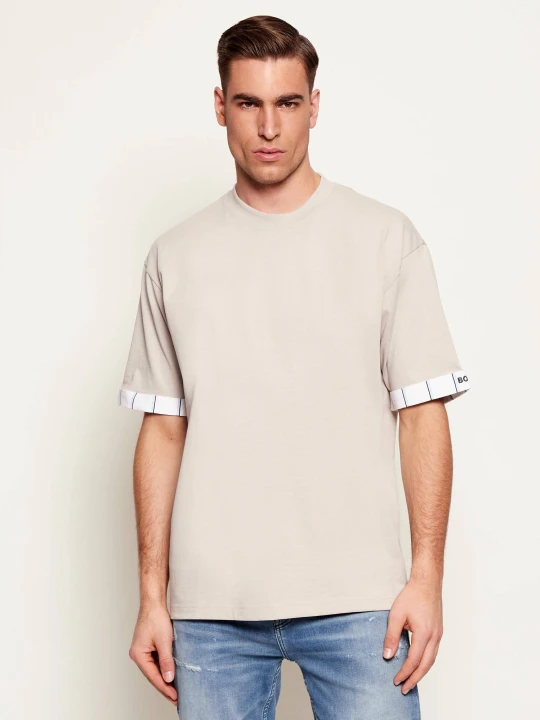 Zdjęcie produktu BOSS ORANGE T-shirt Te_exis | Relaxed fit beżowy