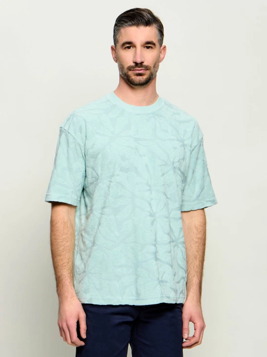 Zdjęcie produktu BOSS ORANGE T-shirt Te_Flower | Regular Fit frotté miętowy
