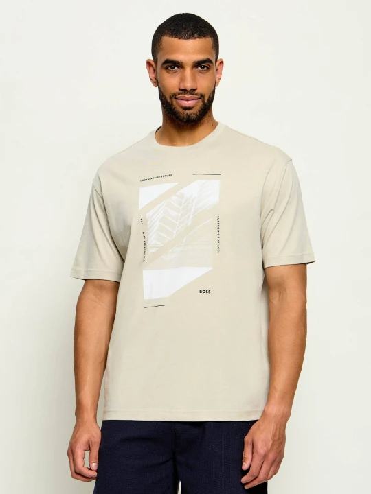 Zdjęcie produktu BOSS ORANGE T-shirt Te_Journey | Loose fit beżowy