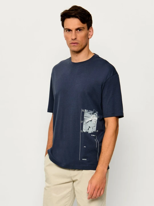 Zdjęcie produktu BOSS ORANGE T-shirt Te_Journey | Loose fit granatowy