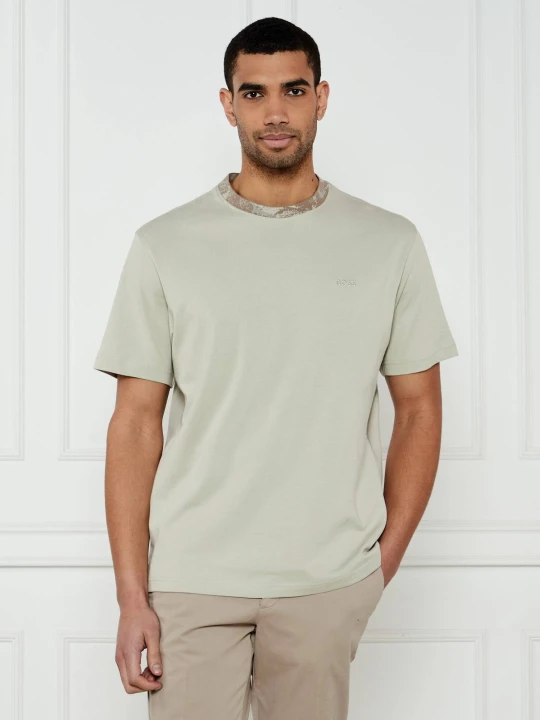 Zdjęcie produktu BOSS ORANGE T-shirt Te_JungleCollar | Relaxed fit beżowy