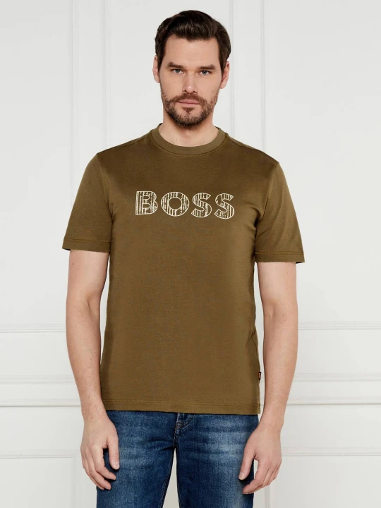 Zdjęcie produktu BOSS ORANGE T-shirt Te_logotexture | Slim Fit khaki