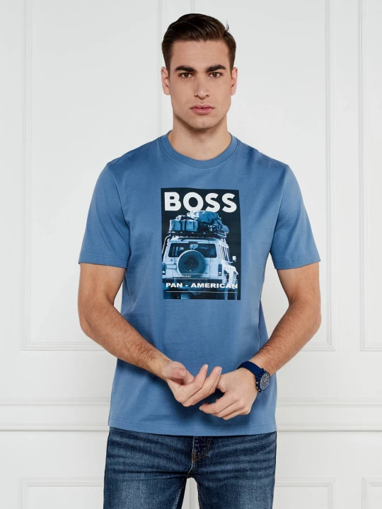 Zdjęcie produktu BOSS ORANGE T-shirt Te_mextour | Regular Fit niebieski