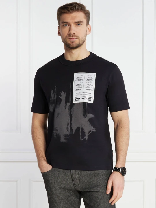 Zdjęcie produktu BOSS ORANGE T-shirt TE_PATCHWORK | Relaxed fit czarny