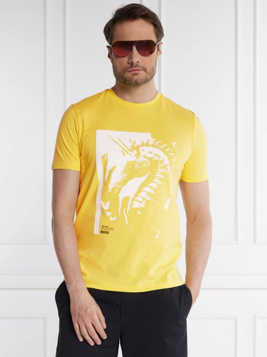 Zdjęcie produktu BOSS ORANGE T-shirt Te_Sea_horse | Regular Fit żółty