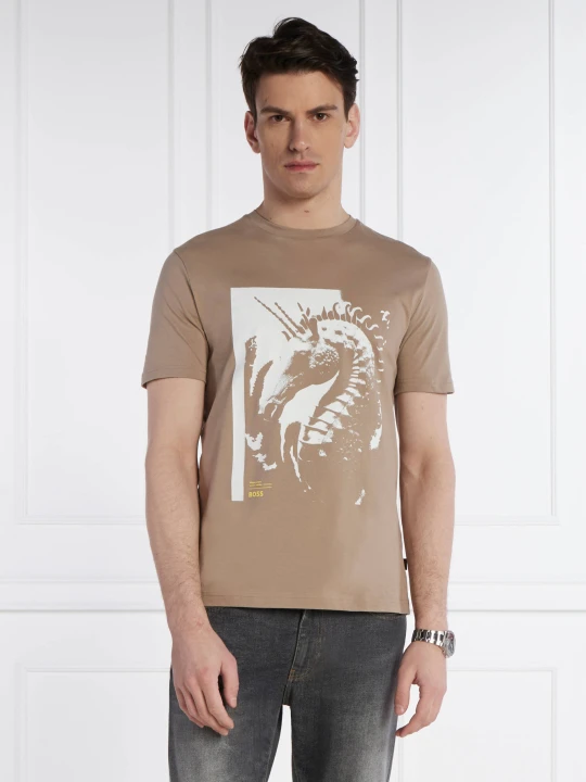 Zdjęcie produktu BOSS ORANGE T-shirt Te_Sea_horse | Regular Fit beżowy