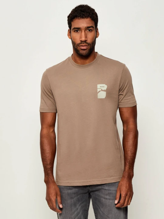 Zdjęcie produktu BOSS ORANGE T-shirt Te_structure | Regular Fit beżowy