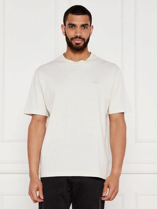 Zdjęcie produktu BOSS ORANGE T-shirt Te_Tirecollar | Relaxed fit ecru