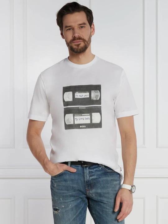 Zdjęcie produktu BOSS ORANGE T-shirt TeRetroLeo | Relaxed fit biały