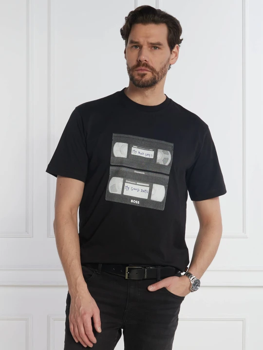 Zdjęcie produktu BOSS ORANGE T-shirt TeRetroLeo | Relaxed fit czarny