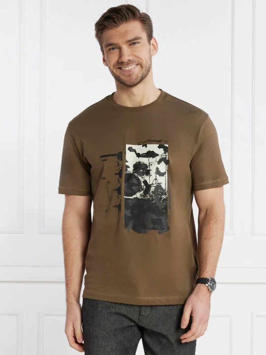 Zdjęcie produktu BOSS ORANGE T-shirt TeRetroLeo | Relaxed fit khaki