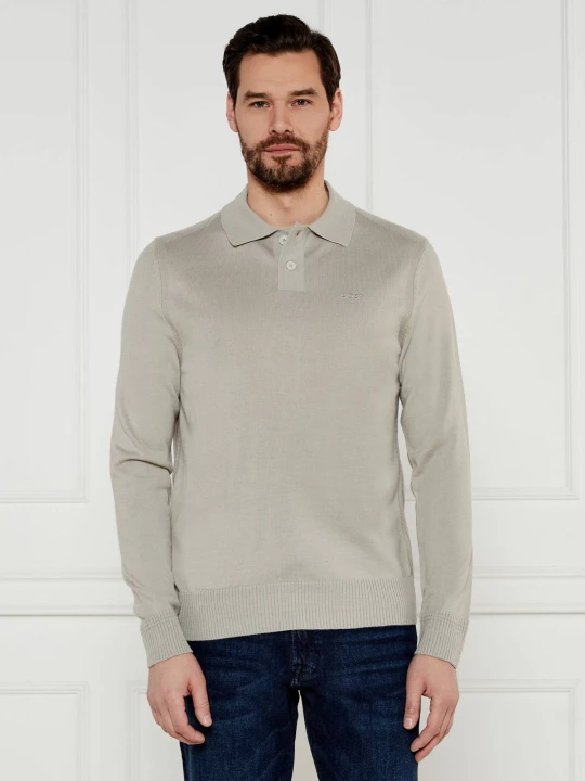 Zdjęcie produktu BOSS ORANGE Wełniane polo Avac | Slim Fit beżowy