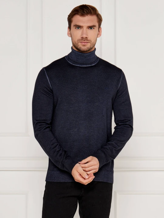 Zdjęcie produktu BOSS ORANGE Wełniany golf Artulo | Regular Fit granatowy