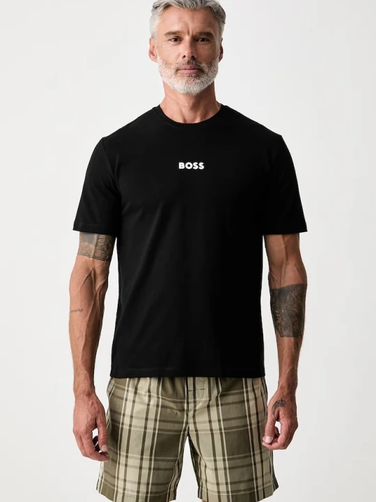 Zdjęcie produktu BOSS piżama dwuczęściowa męska z bawełną Easy Short Set czarny