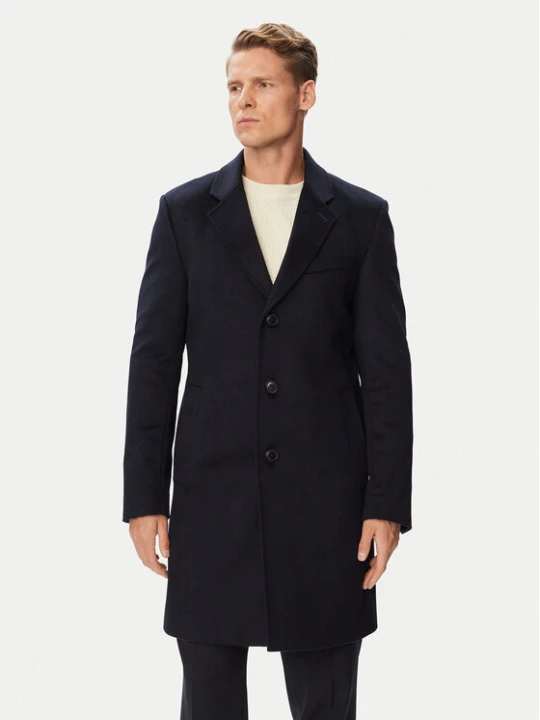 Zdjęcie produktu BOSS Płaszcz wełniany H-Hyde-264 50571557 Granatowy Slim Fit