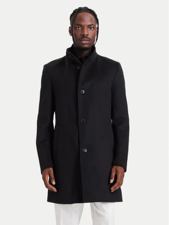 Zdjęcie produktu BOSS Płaszcz wełniany H-Hyde-SU-264 50571853 Czarny Slim Fit