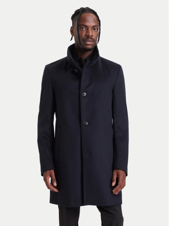 Zdjęcie produktu BOSS Płaszcz wełniany H-Hyde-SU-264 50571853 Granatowy Slim Fit