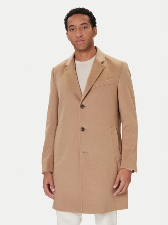 Zdjęcie produktu BOSS Płaszcz wełniany Hyde 50549187 Beżowy Slim Fit