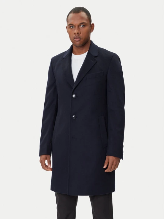 Zdjęcie produktu BOSS Płaszcz wełniany Hyde 50549187 Granatowy Slim Fit