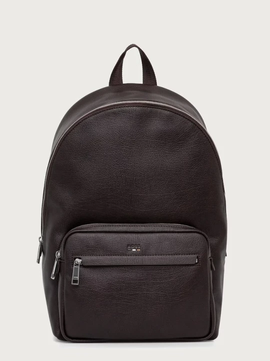 Zdjęcie produktu BOSS plecak męski z imitacji skóry Ray_RP_Backpack brązowy