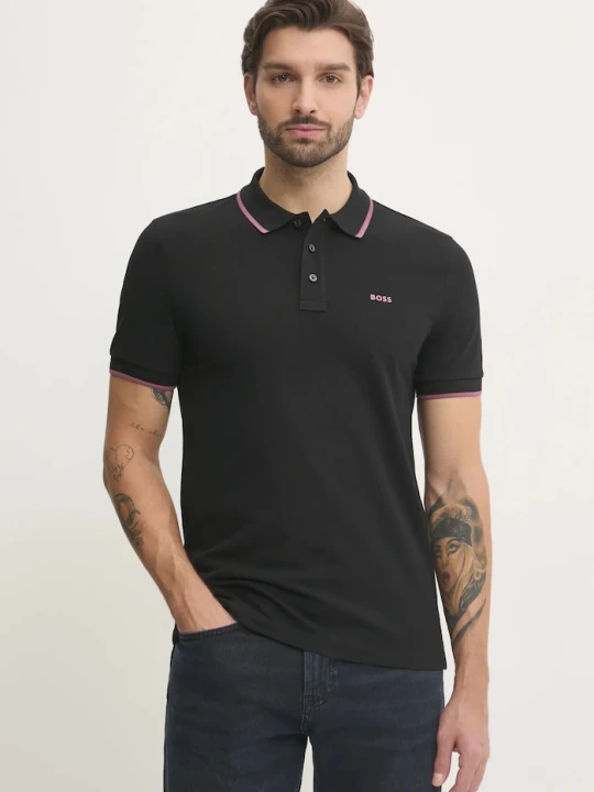 Zdjęcie produktu BOSS polo męskie bawełniane Parlay 190 czarny