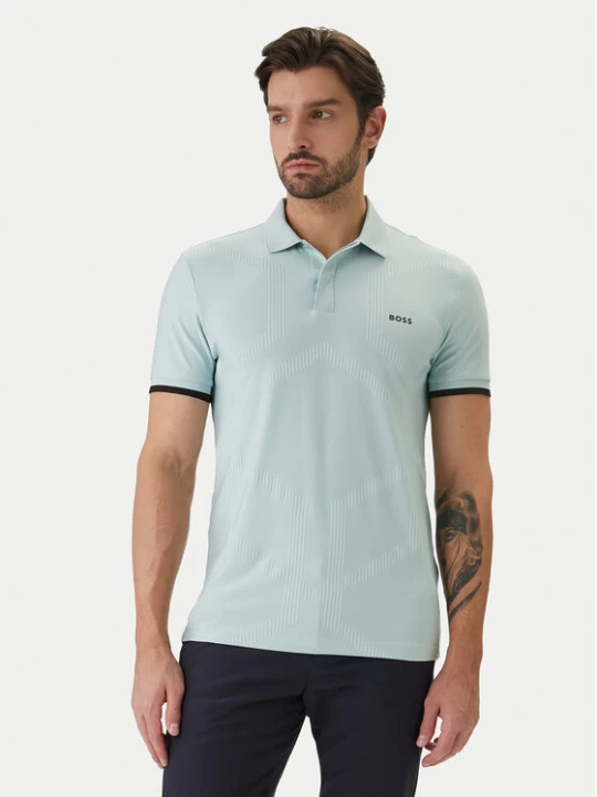 Zdjęcie produktu BOSS Polo Chip Hexa 50554561 Turkusowy Regular Fit