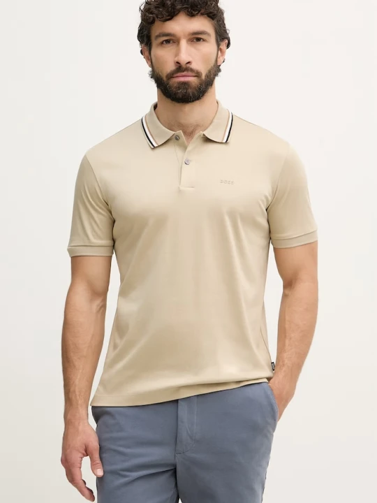 Zdjęcie produktu BOSS polo męskie bawełniane Penrose 38 beżowy