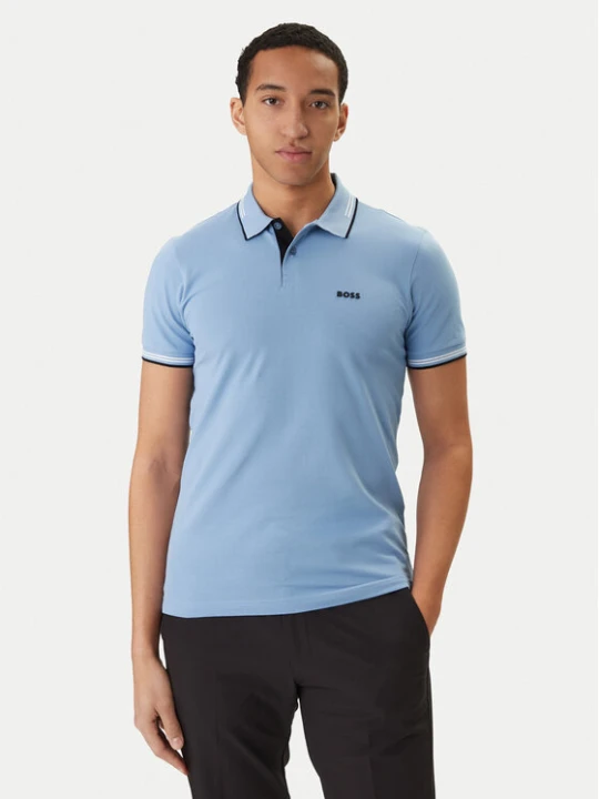 Zdjęcie produktu BOSS Polo Paul 50506193 Błękitny Slim Fit Niebieski jasny