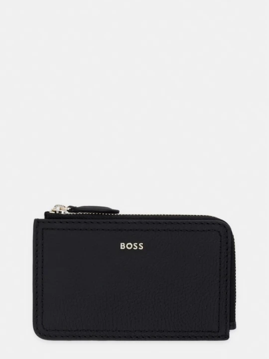 Zdjęcie produktu BOSS portfel damski skórzany Lenah Zip Cardholder czarny